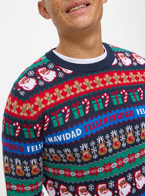 Buy Feliz Navidad Slogan Knitted Christmas Jumper L Jumpers and cardigans Tu